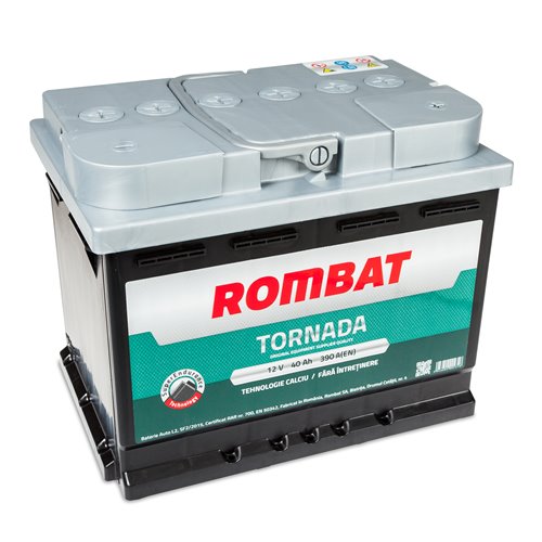 ROMBAT TORNADA 12V 40Ah 390A - Borna Normala (dreapta +)