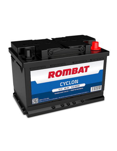 ROMBAT CYCLON 12V 66Ah 540A - Borna Normala (dreapta +)